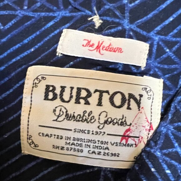 Burton Shirt Tunic Medium Geometric Blue - Picture 2 of 7